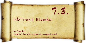 Töreki Bianka névjegykártya